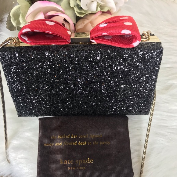 KATE SPADE MINNIE MOUSE BOW CLASP CLUTCH CROSSBODY - Picture 6 of 8